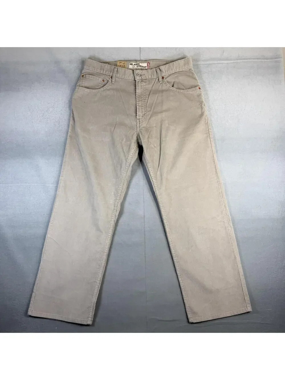 Levis 559 Corduroy Pants Mens 36x30 Beige Relaxed Straight Cords Jeans NWT